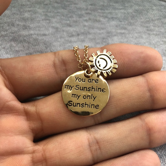 You Are My Sunshine Necklace Pendant- sun charm - Picture 8 of 9